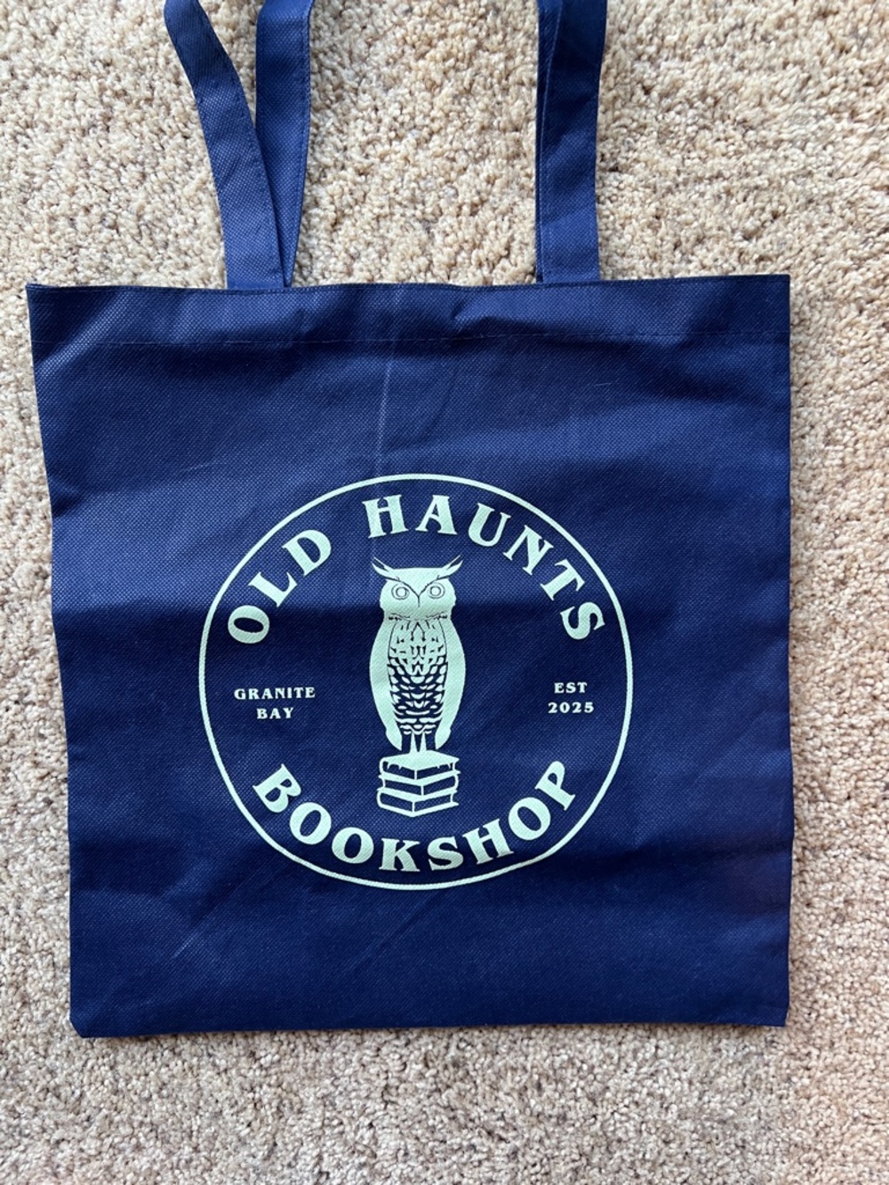 Old Haunts Bookshop Navy Tote Bag